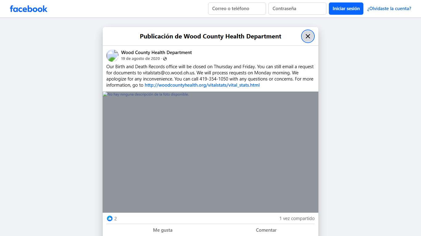 Our Birth and Death... - Wood County Health Department | Facebook