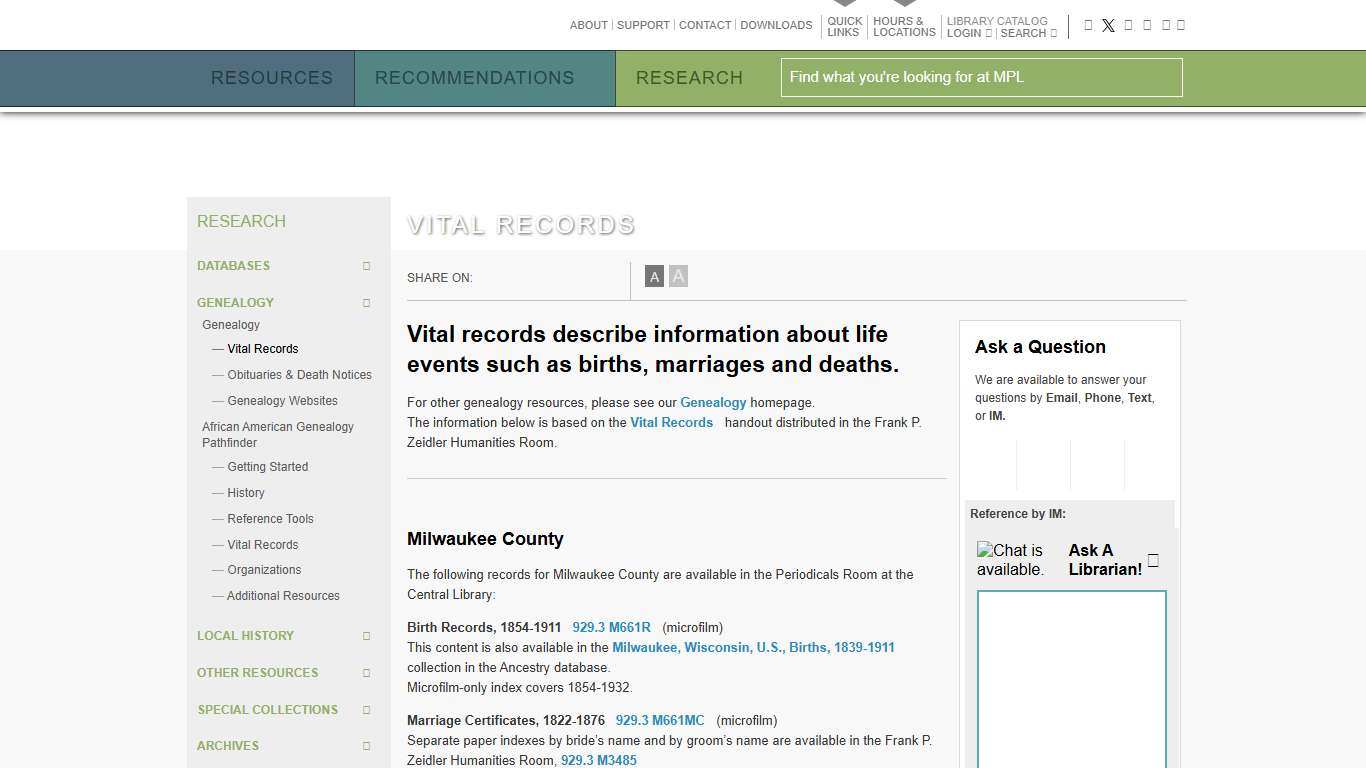 Vital Records · MPL