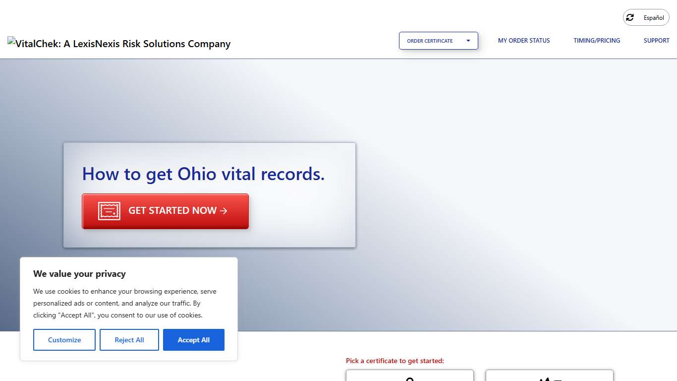 Ohio (OH) Vital Records | State Certificates - VitalChek